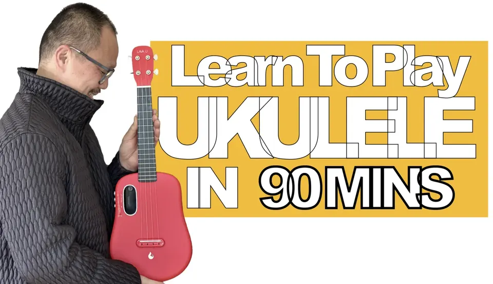 Learn To Play Ukulele In 90 Mins — Frven Lim holding a ukulele