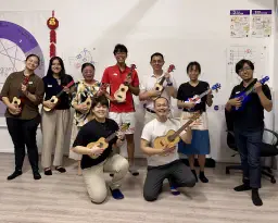 HappierMusic ukulele workshop group with enneagram learning