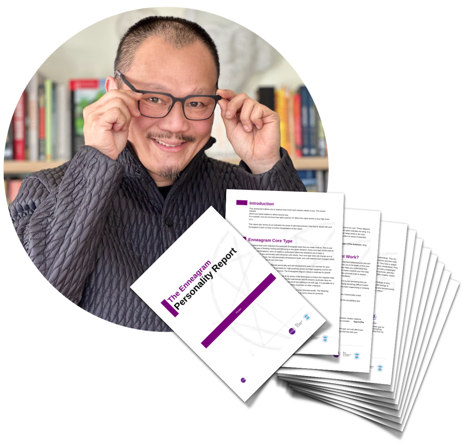 The Enneagram Personality Report — sample pages fanned out
